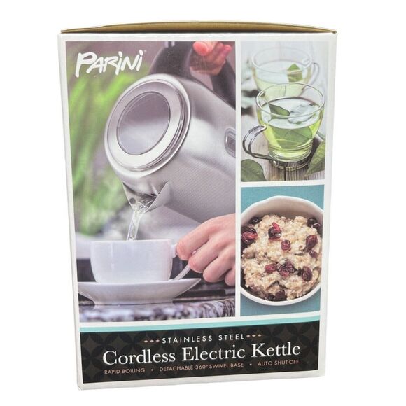 Parini Essentials Collection Cordless Electric Kettle Stainless Steel With 360° - Picture 2 of 13